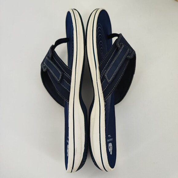 Clarks Women's Blue Fabric Flip Flop Sandals Size 11 - Picture 5 of 9